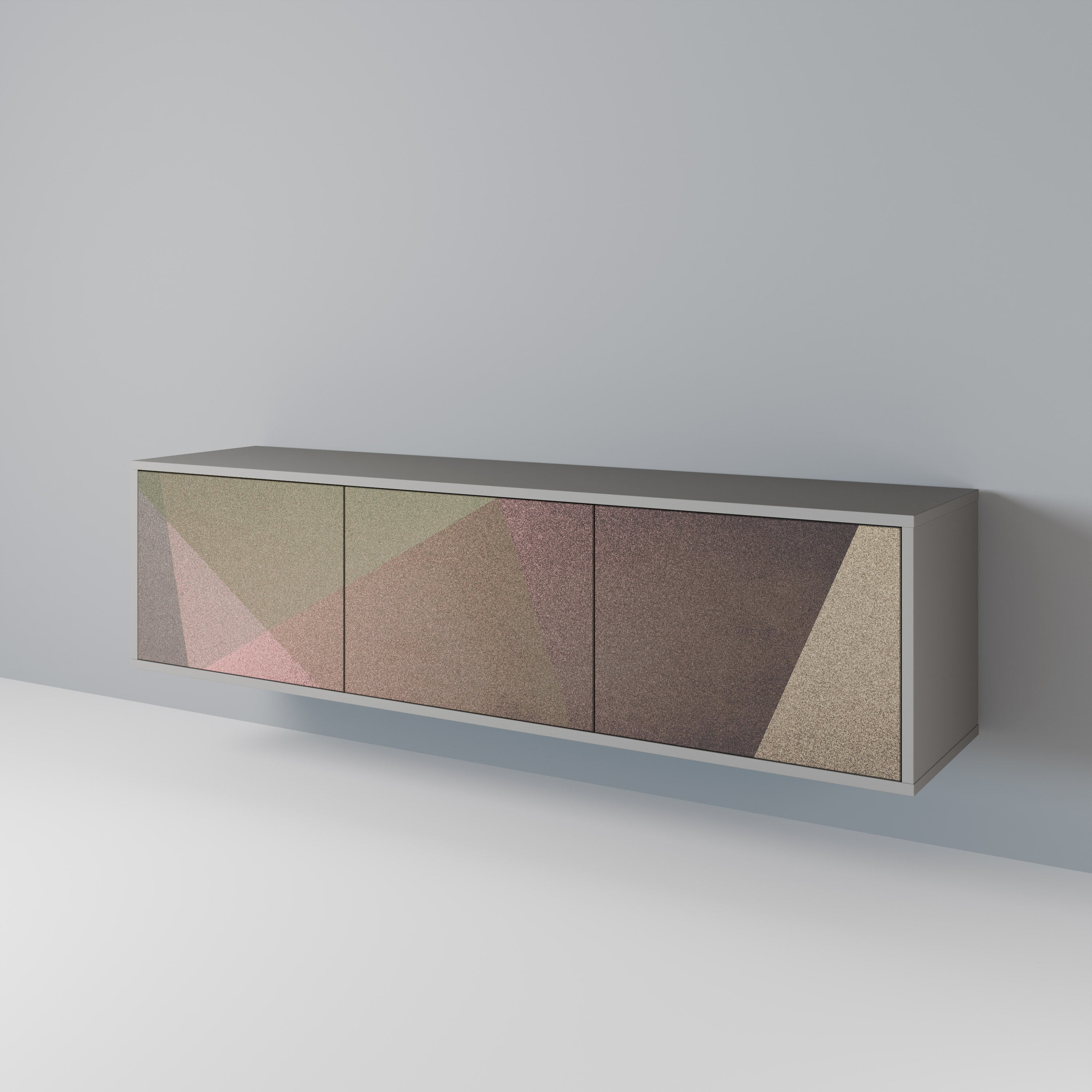 BEIGE GEOMETRY 3-Door TV Cabinet
