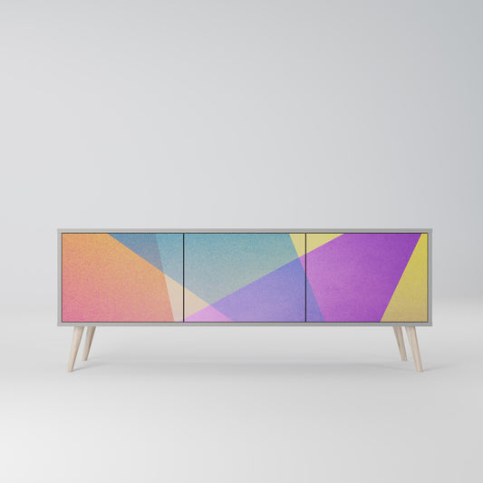 LJUS GEOMETRY 3-dörrars TV-bänk i grå finish