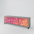 IRREGULAR PINK 3-Door TV Stand in Grey Finish