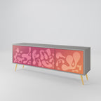 IRREGULAR PINK 3-Door TV Stand in Grey Finish
