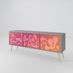 IRREGULAR PINK 3-Door TV Stand in Grey Finish