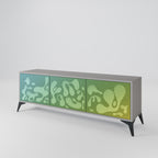 IRREGULAR BLUE 3-Door TV Stand in Grey Finish