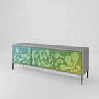 IRREGULAR BLUE 3-Door TV Stand in Grey Finish