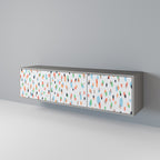 ENERGETIC SPOTS 3-Door TV Stand in Grey Finish