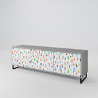 ENERGETIC SPOTS 3-Door TV Stand in Grey Finish