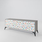 ENERGETIC SPOTS 3-Door TV Stand in Grey Finish