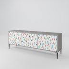 ENERGETIC SPOTS 3-Door TV Stand in Grey Finish