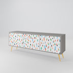 ENERGETIC SPOTS 3-Door TV Stand in Grey Finish