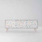 ENERGETIC SPOTS 3-Door TV Stand in Grey Finish