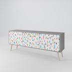 ENERGETIC SPOTS 3-Door TV Stand in Grey Finish