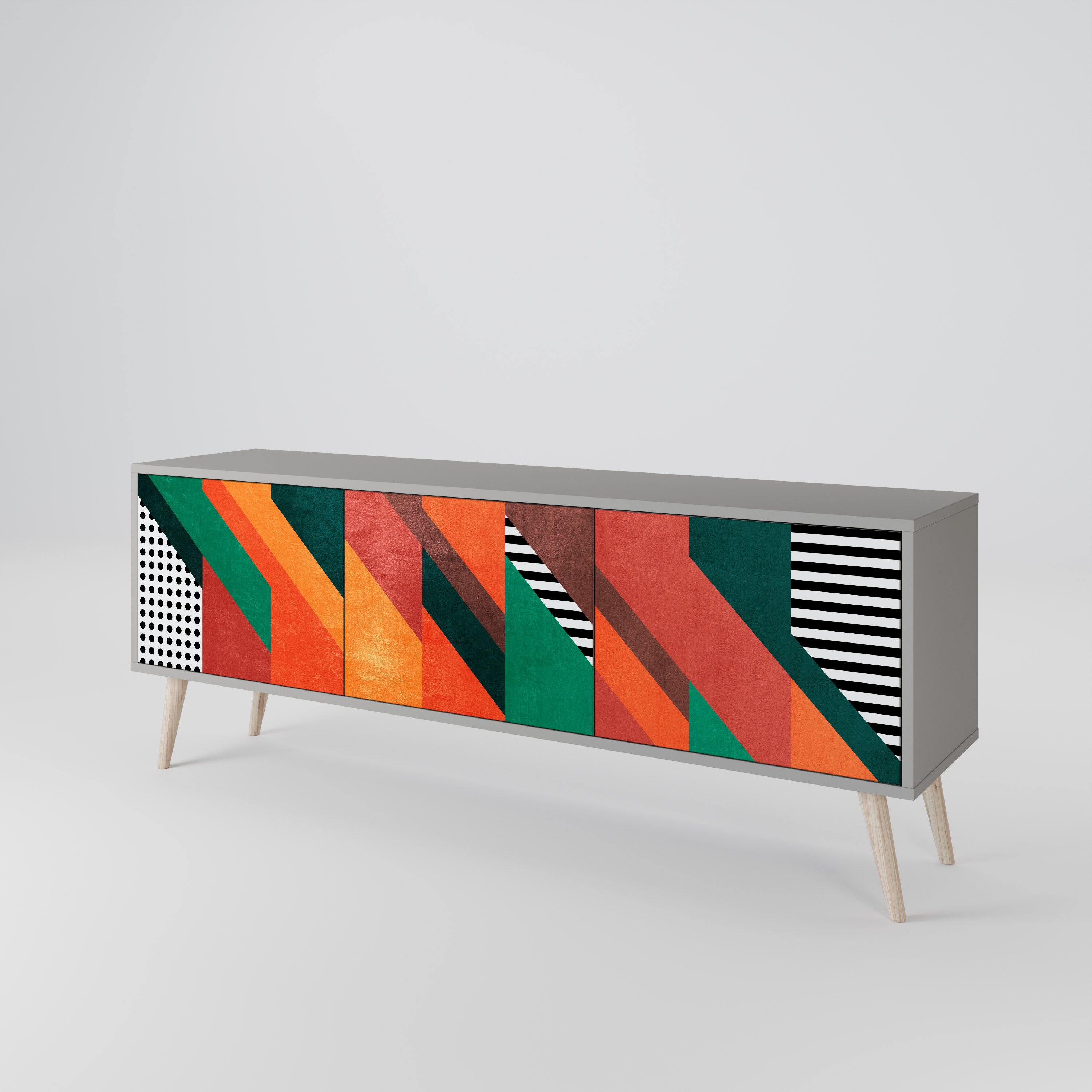MAKESHIFT ARTISTRY 3-Door TV Cabinet