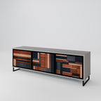 INTREPID FORMATION 3-Door TV Stand in Grey Finish