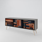 INTREPID FORMATION 3-Door TV Stand in Grey Finish