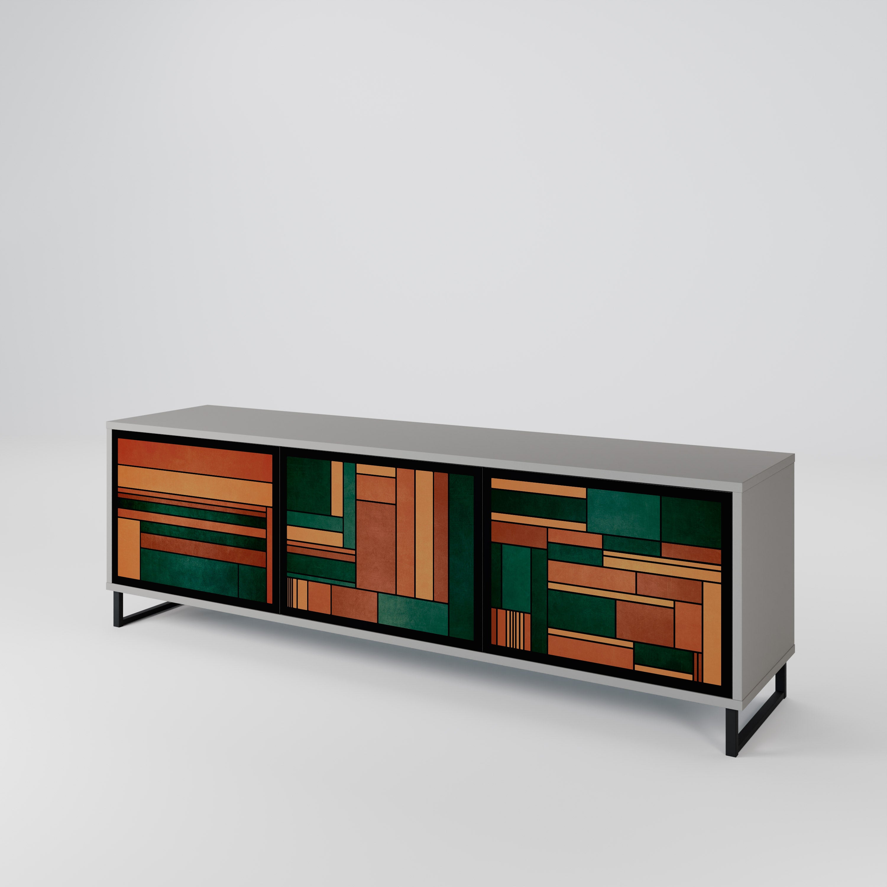 EARTHY FIGURES 3-Door TV Cabinet