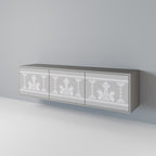 THAI GRAY 3-Door TV Stand in Grey Finish