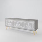 THAI GRAY 3-Door TV Stand in Grey Finish