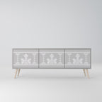 THAI GRAY 3-Door TV Stand in Grey Finish