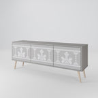 THAI GRAY 3-Door TV Stand in Grey Finish