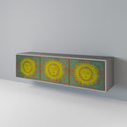 SUNSHINE EULOGY 3-Door TV Stand in Grey Finish