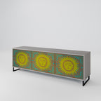 SUNSHINE EULOGY 3-Door TV Stand in Grey Finish