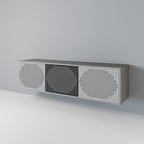 POLYGON ILLUSION 3-Door TV Stand in Grey Finish