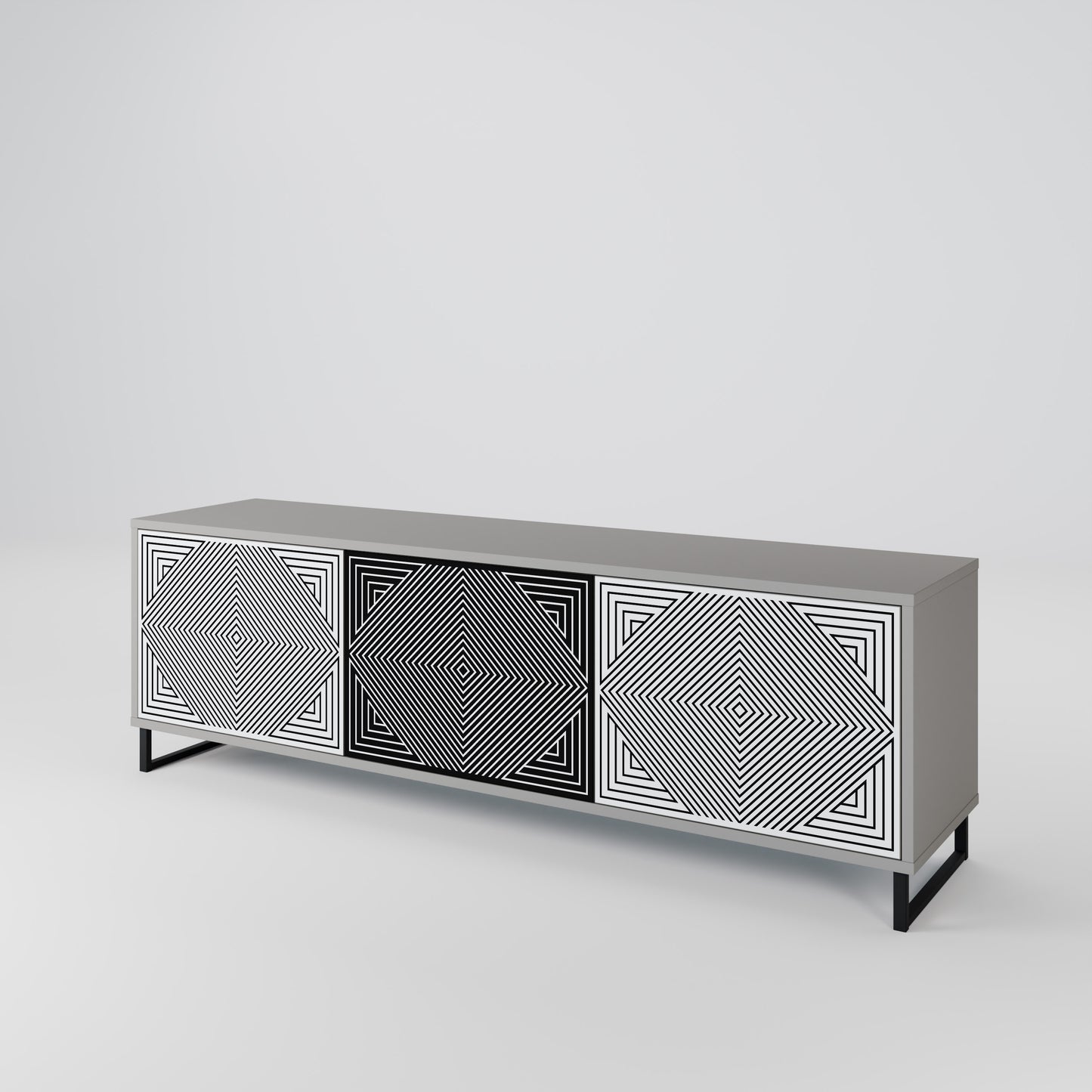 POLYGON ILLUSION 3-Door TV Cabinet