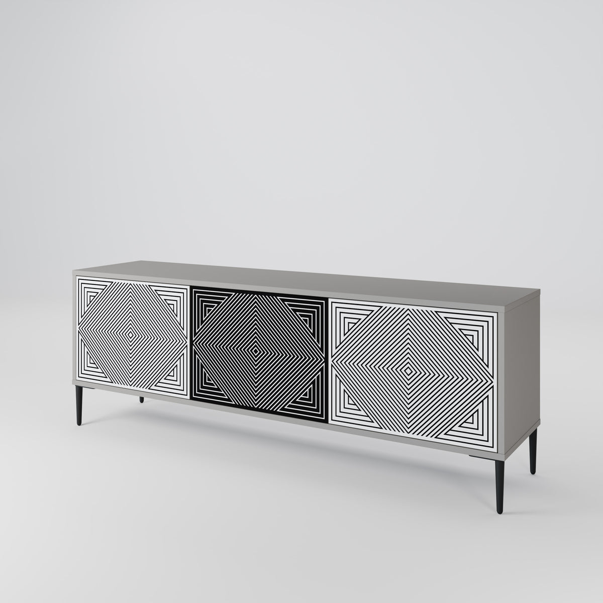 POLYGON ILLUSION TV-bänk med 3 dörrar