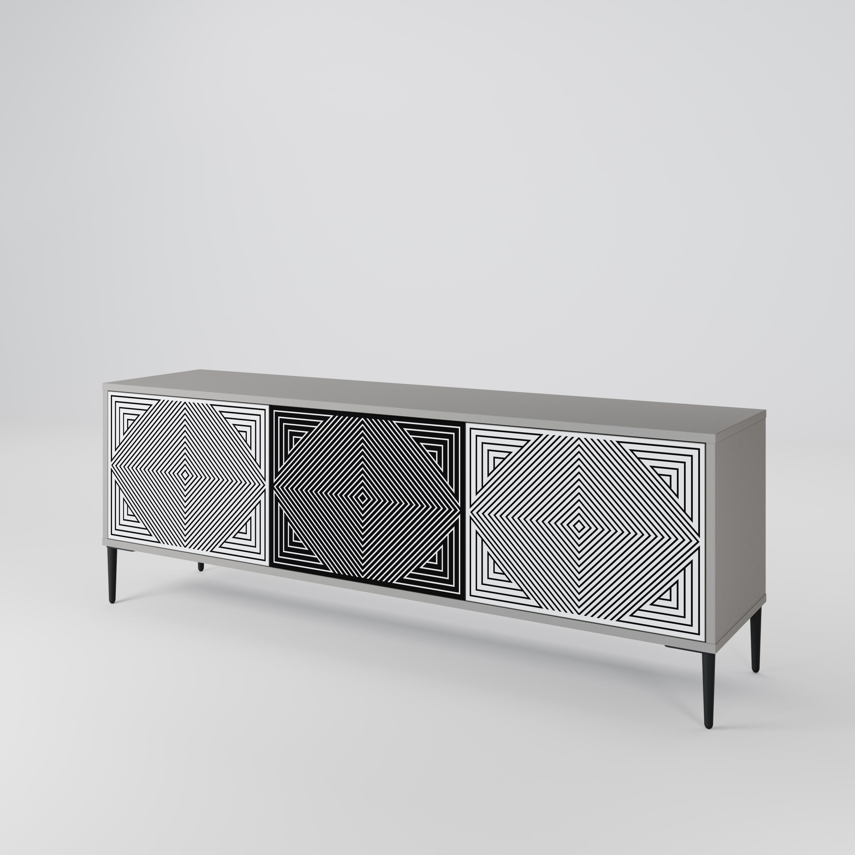 POLYGON ILLUSION 3-Door TV Cabinet