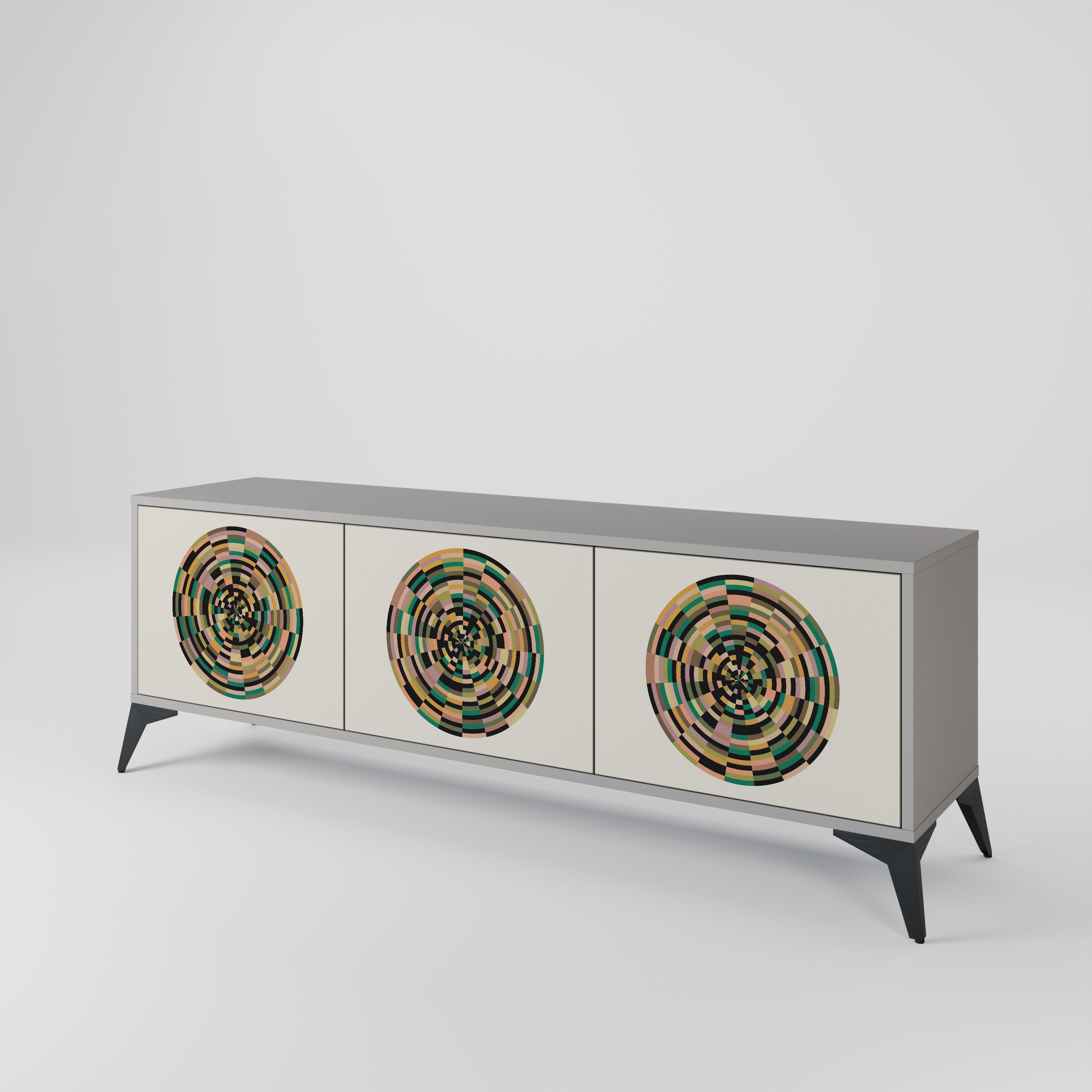 GREEN CIRCLES 3-Door TV Cabinet