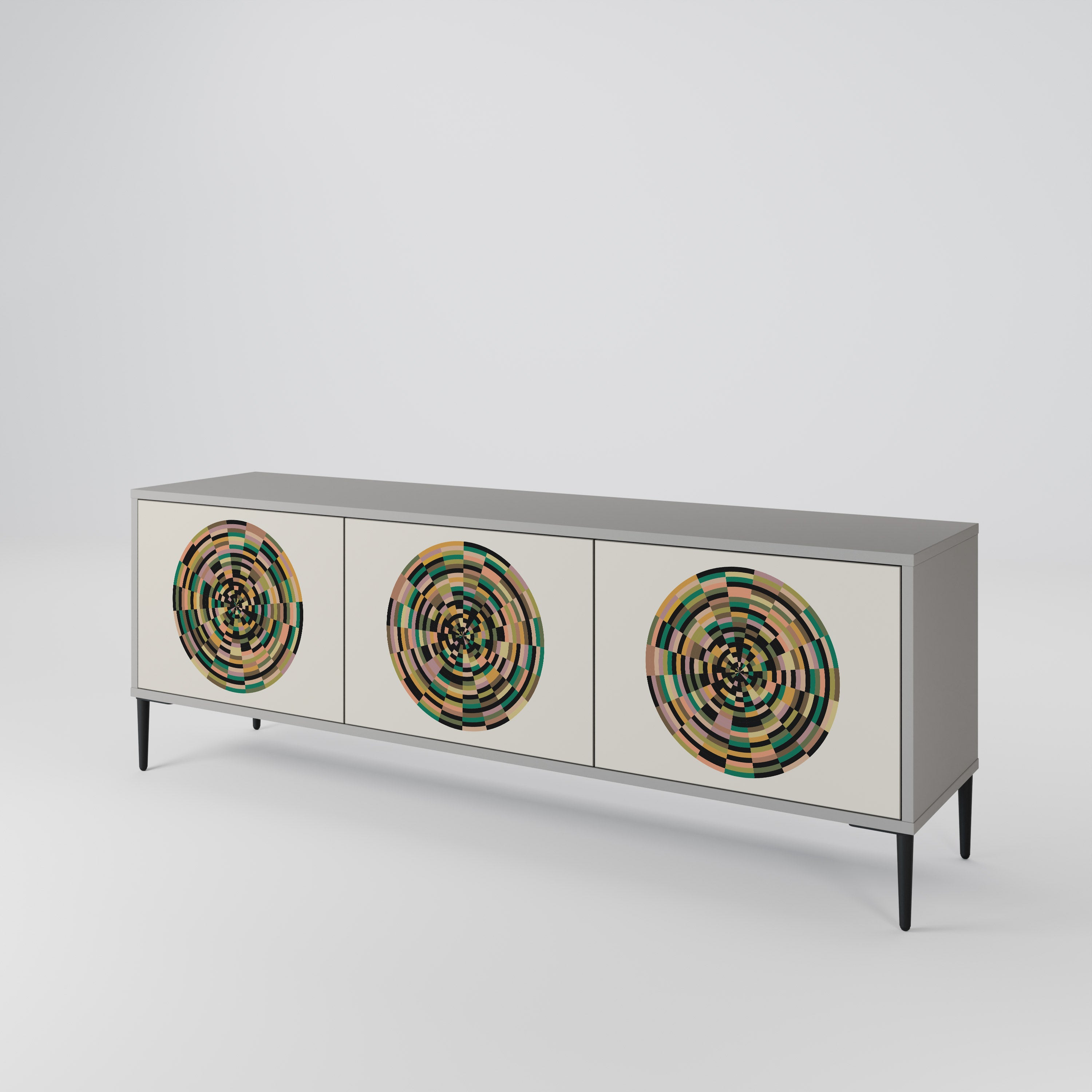 GREEN CIRCLES 3-Door TV Cabinet