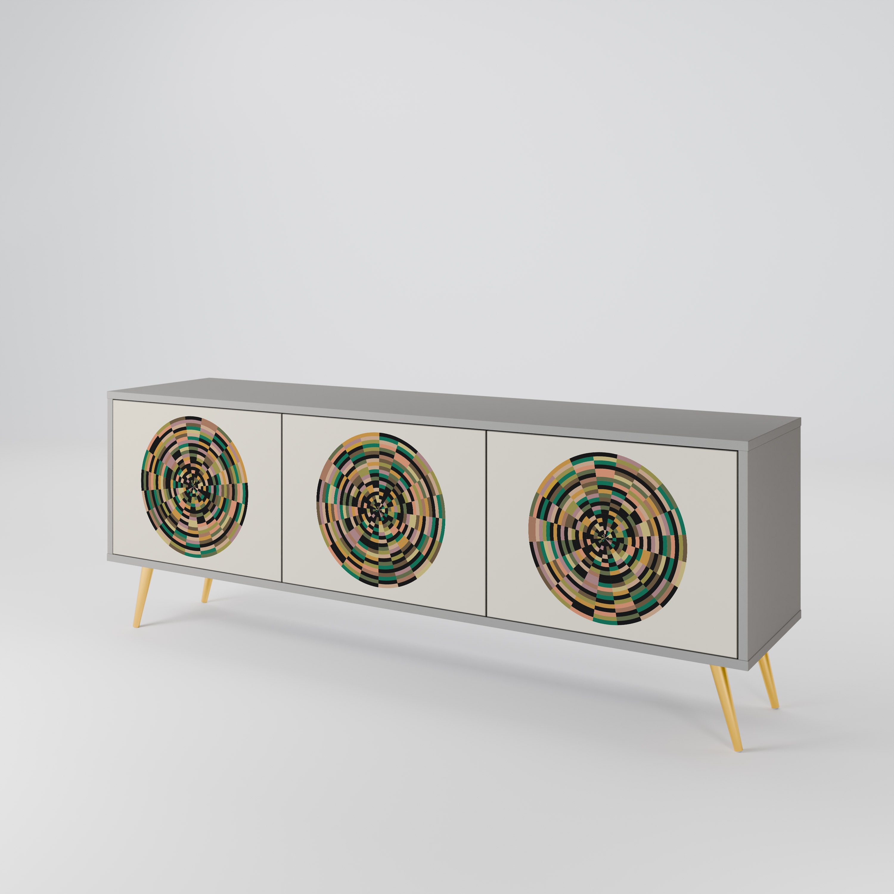 GREEN CIRCLES 3-Door TV Cabinet