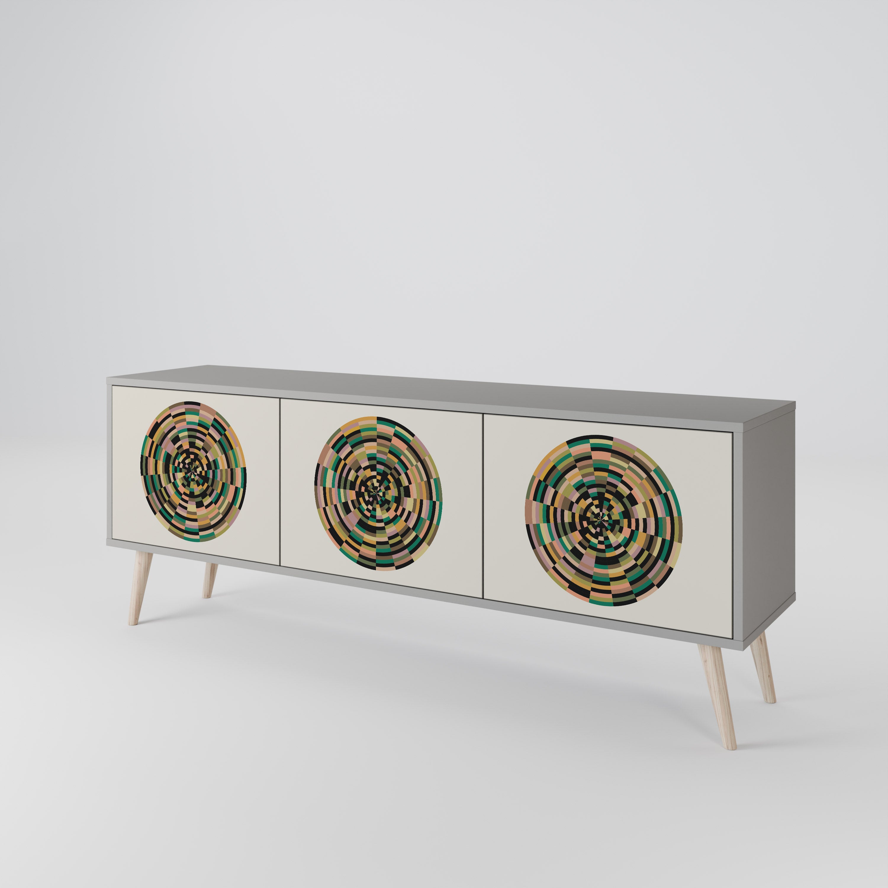 GREEN CIRCLES 3-Door TV Cabinet