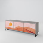 LUMINOUS SUNLIGHT 3-Door TV Stand in Grey Finish