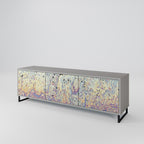 MOSAIC OF COLORS 3-Door TV Stand in Grey Finish