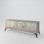 MOSAIC OF COLORS 3-Door TV Stand in Grey Finish
