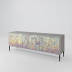 MOSAIC OF COLORS 3-Door TV Stand in Grey Finish