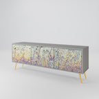 MOSAIC OF COLORS 3-Door TV Stand in Grey Finish