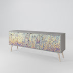 MOSAIC OF COLORS 3-Door TV Stand in Grey Finish