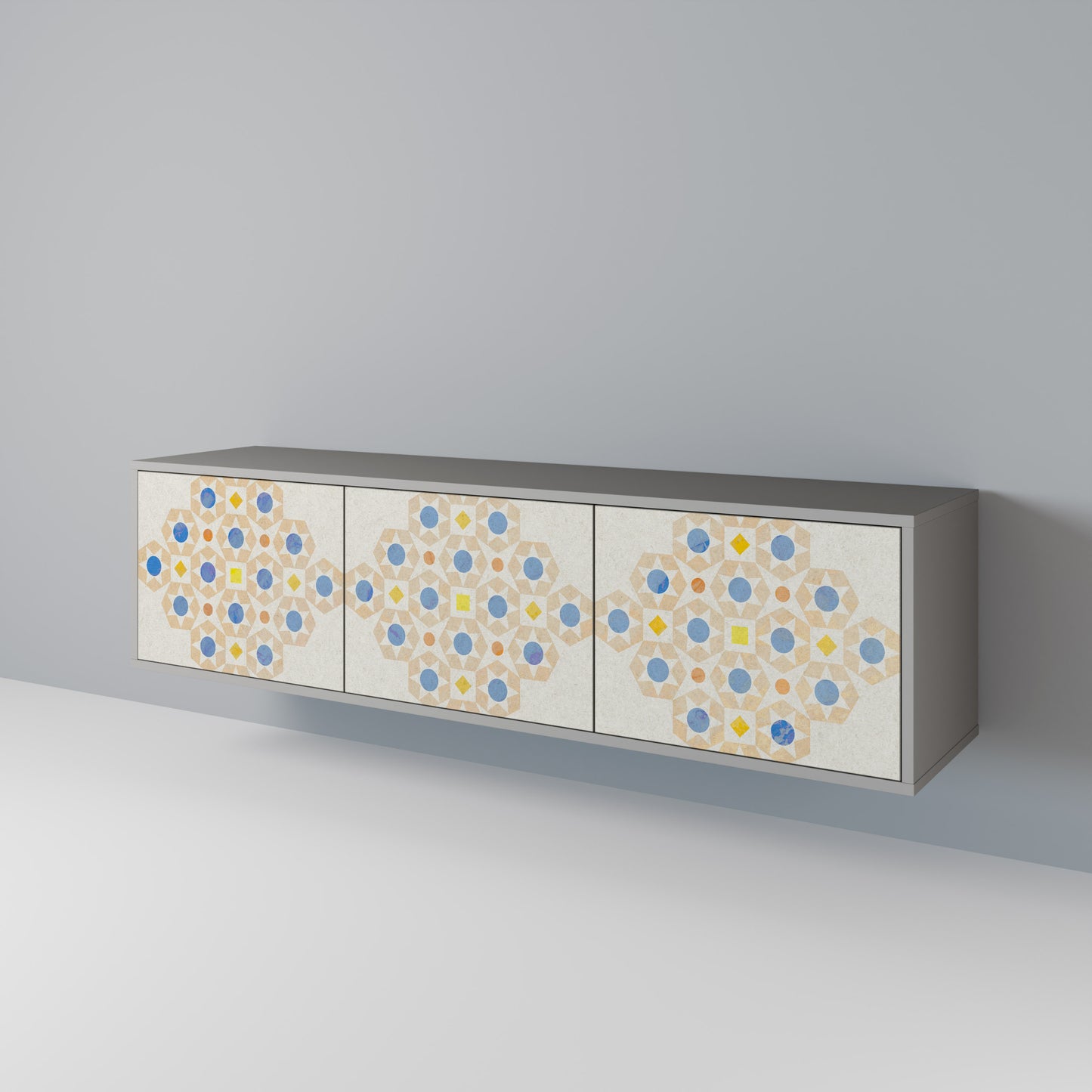 PATTERNED PRISM TV-bänk med 3 dörrar