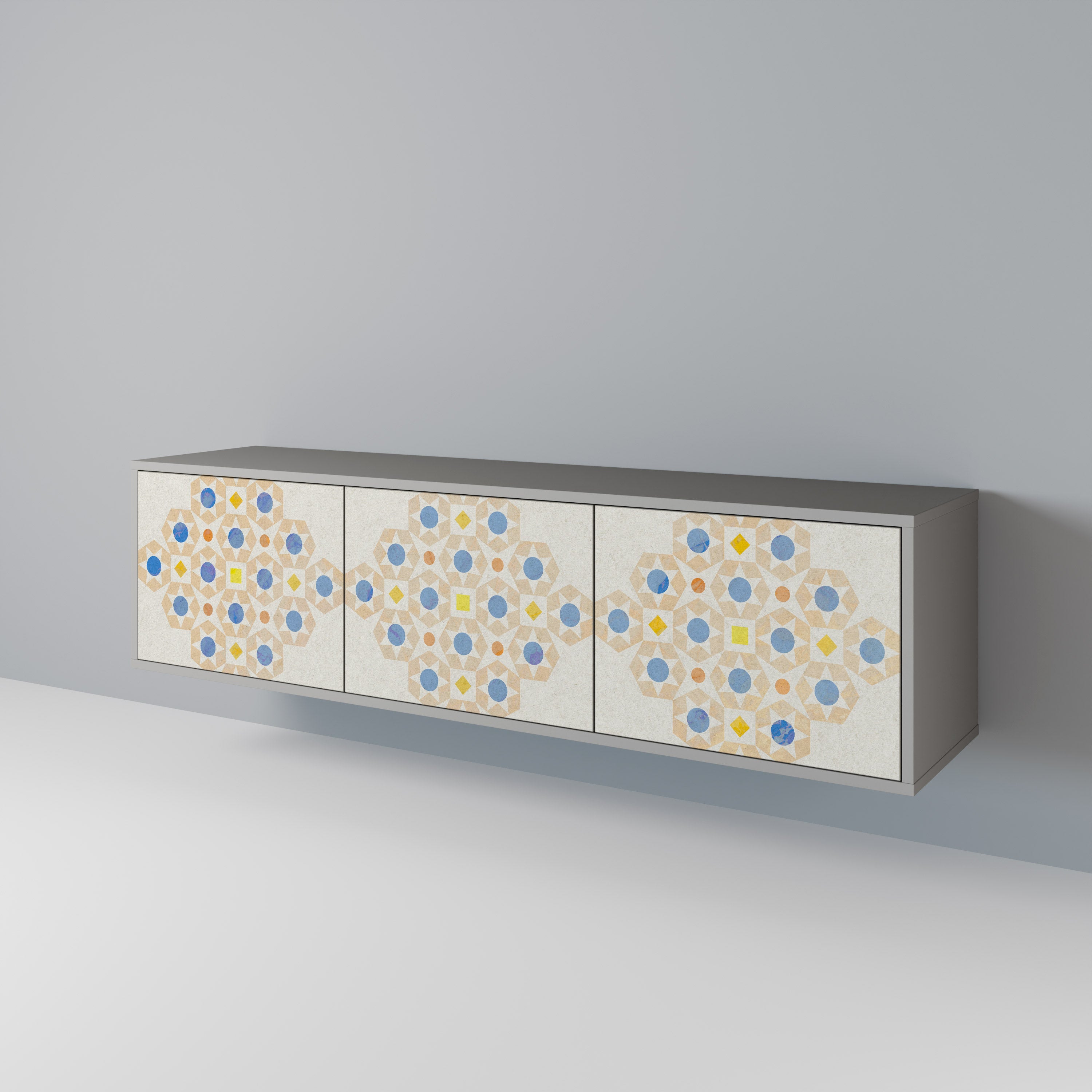 PATTERNED PRISM TV-bänk med 3 dörrar