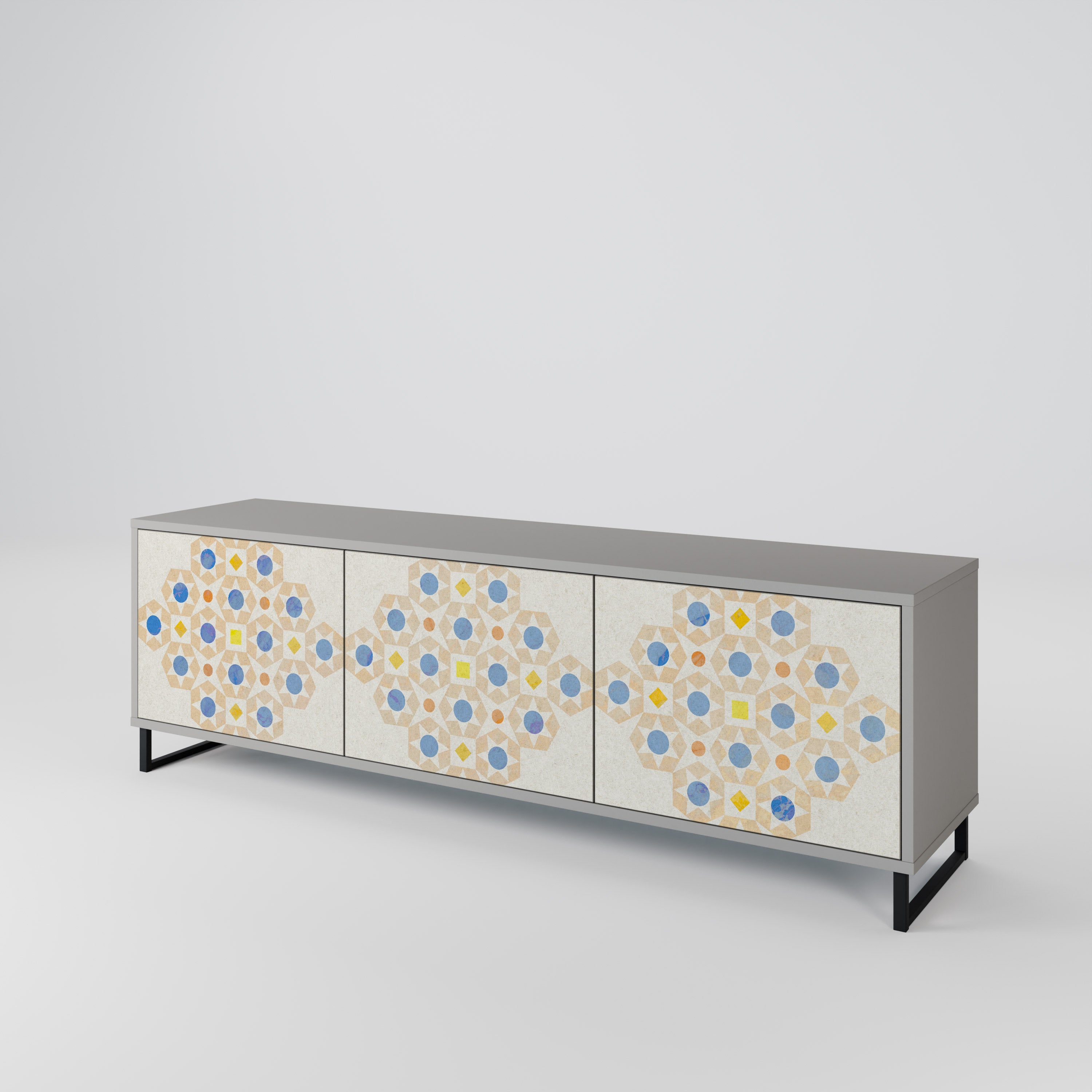 PATTERNED PRISM TV-bänk med 3 dörrar