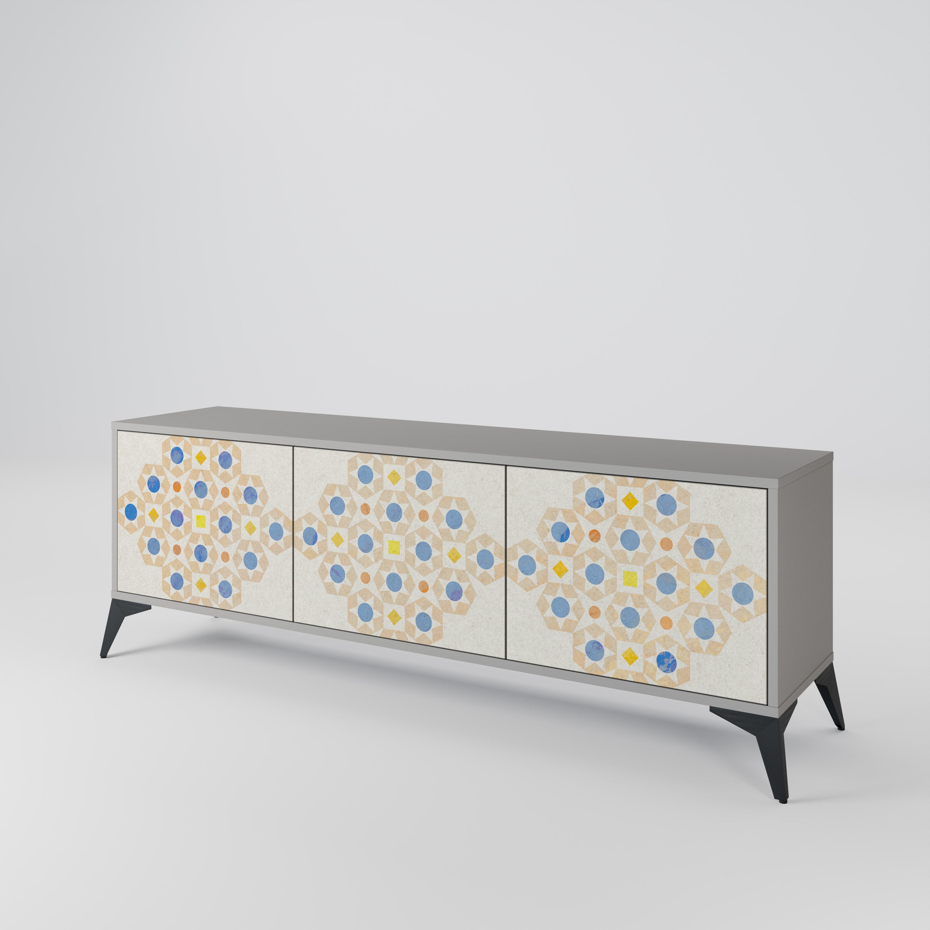 PATTERNED PRISM TV-bänk med 3 dörrar