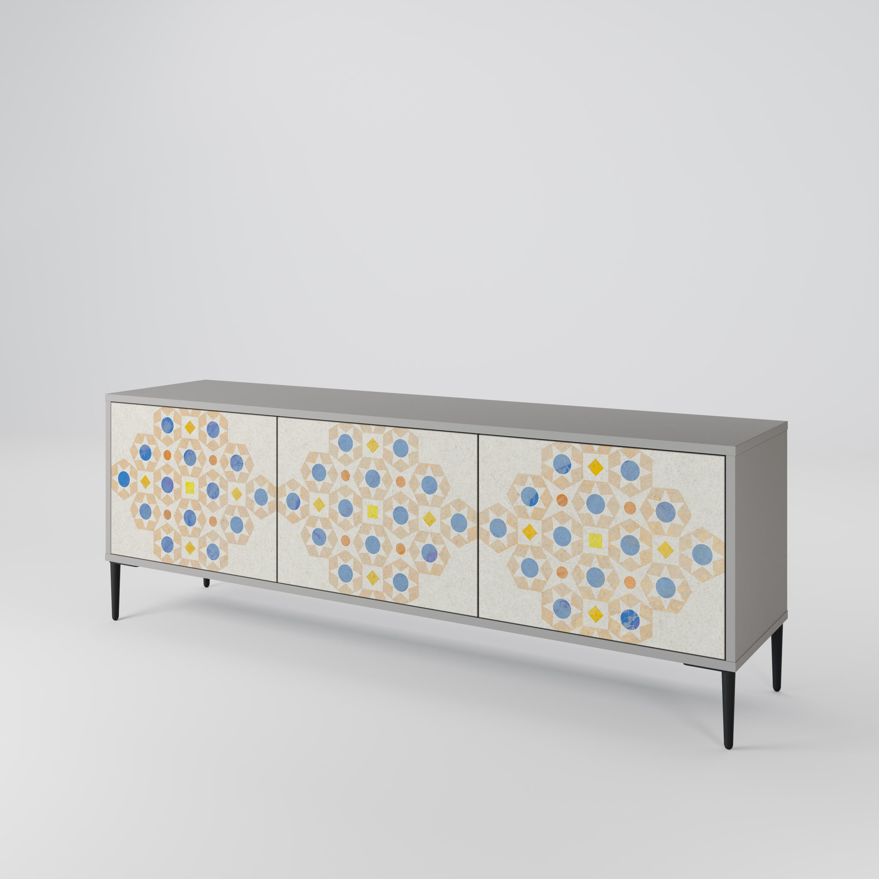 PATTERNED PRISM TV-bänk med 3 dörrar