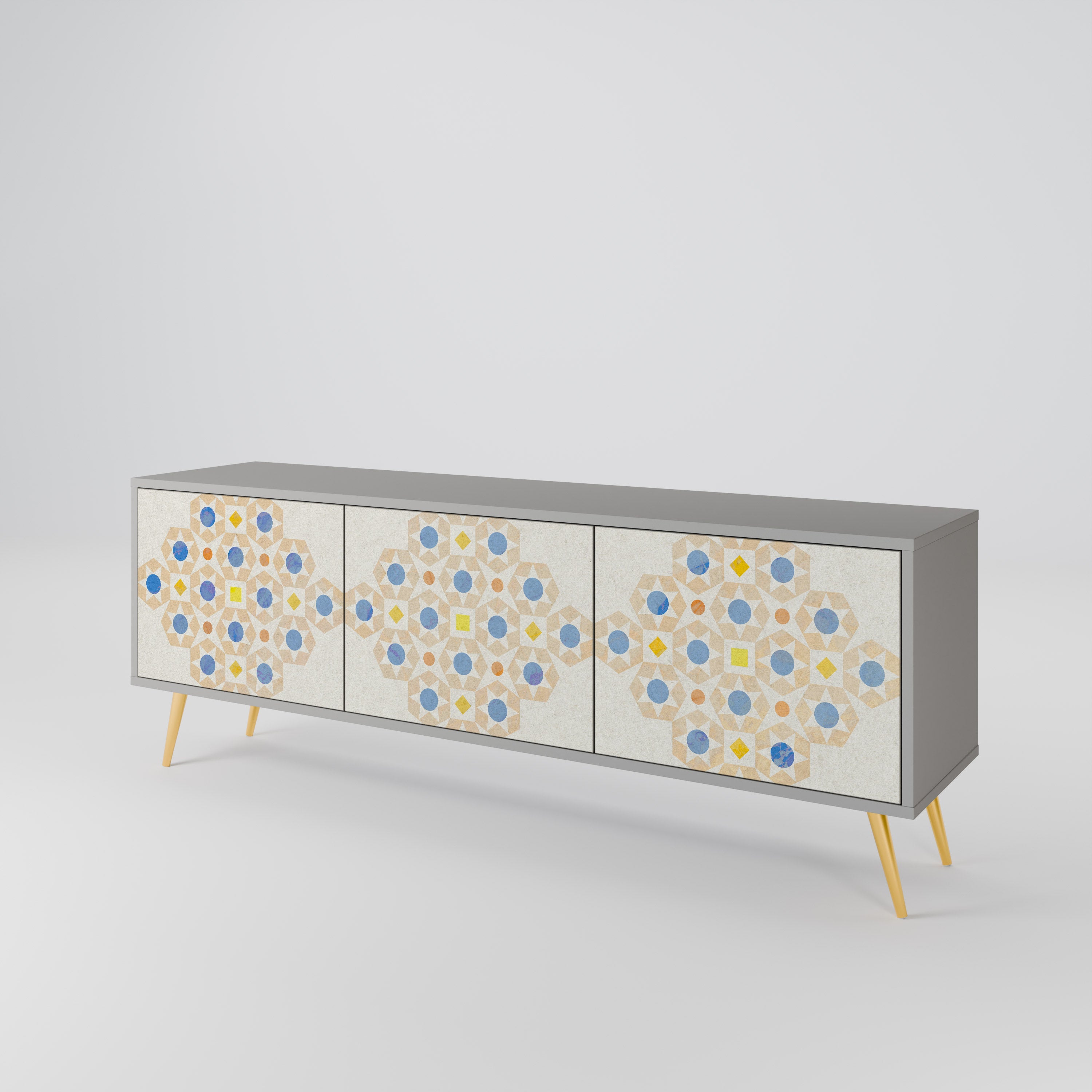 PATTERNED PRISM TV-bänk med 3 dörrar