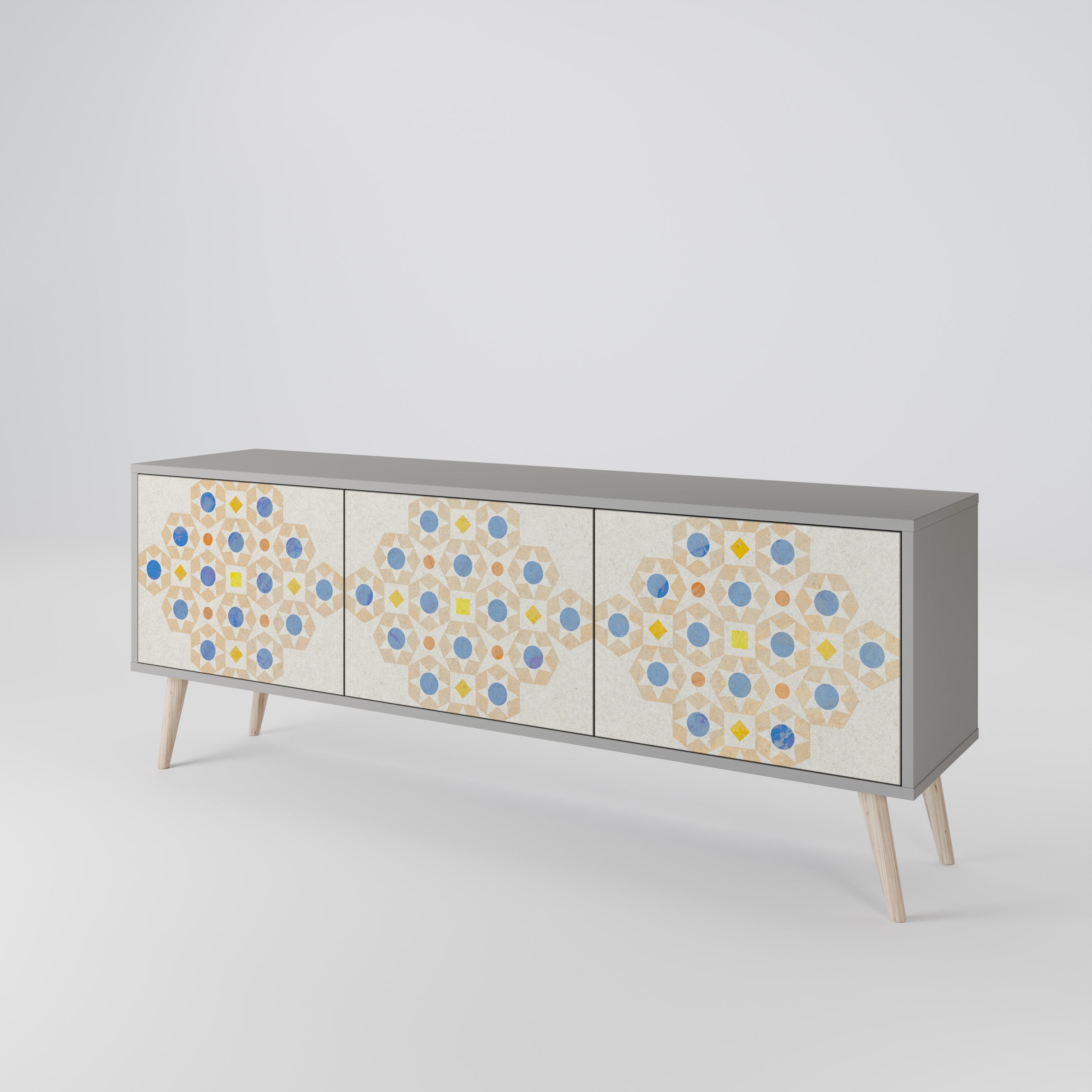 PATTERNED PRISM TV-bänk med 3 dörrar