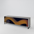 HOLLOW TIME 3-Door TV Stand in Grey Finish