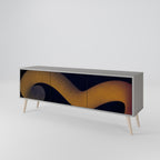 HOLLOW TIME 3-Door TV Stand in Grey Finish