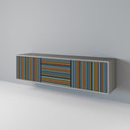 LINEOUT SPECTRUM 3-Door TV Stand in Grey Finish