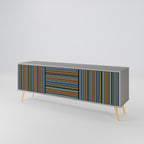 LINEOUT SPECTRUM 3-Door TV Stand in Grey Finish