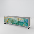 SPECTRUM SPLENDOR 3-Door TV Stand in Grey Finish